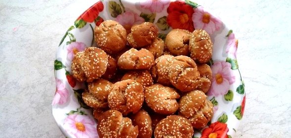 Бананово - кунжутное печенье