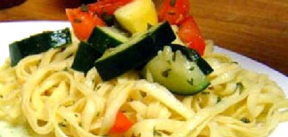 Лингвини с овощами