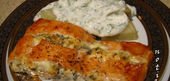 форель с голубым сыром