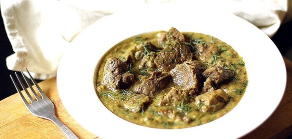 Оленье рагу с тмином и укропом