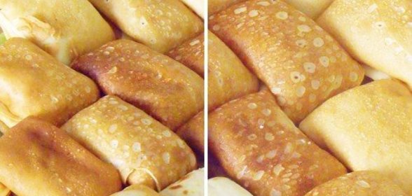 Блины с ванильным ароматом и творожной начинкой с цукатами
