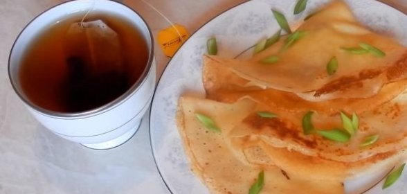 Заварные блины на кефире, с припёком