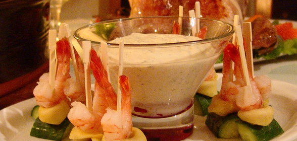 Креветочная закуска с дипом