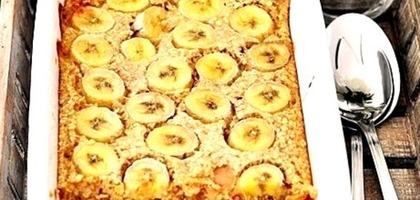 Овсяная запеканка с бананами