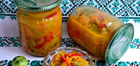 Салат из зеленых помидоров на зиму