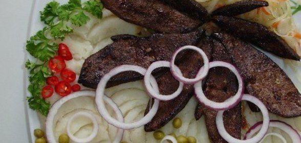 Печенка жареная с картофельным пюре Времена года
