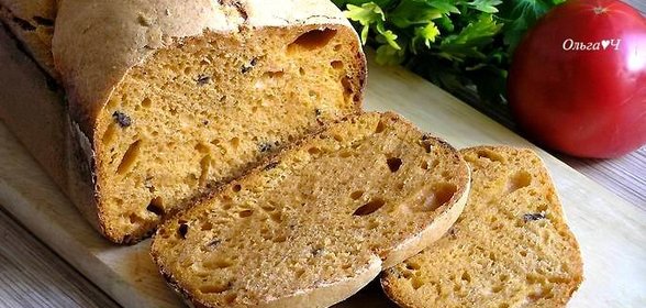 Томатный хлеб с маслинами и овсяными отрубями