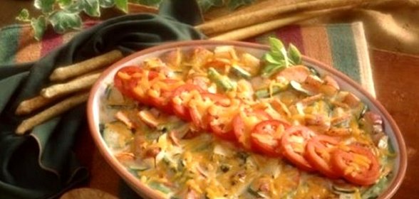 Овощная запеканка с фаршем