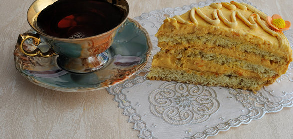 Абрикосовое настроение-скромный песочный тортик