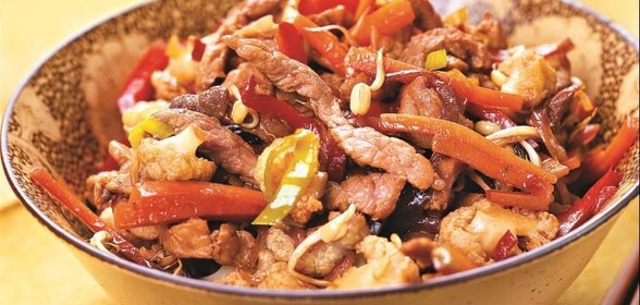 Свинина, маринованная в устричном соусе