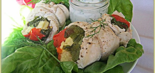 Паровые рулетики из курицы Мозаика