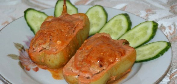 Фаршированный перец запеченный в духовке