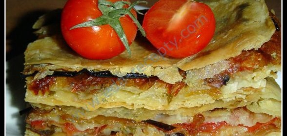 Пирог из лаваша с грибами и сыром
