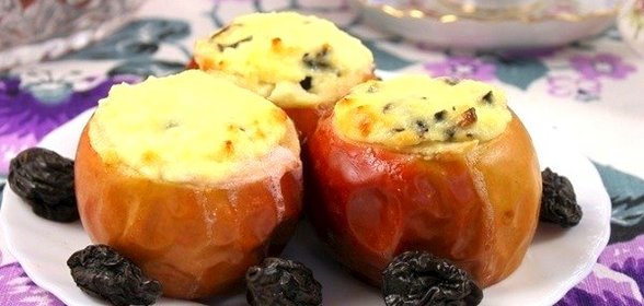 Яблоки запечённые с творогом