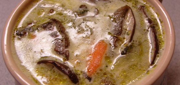 Суп грибной с сыром