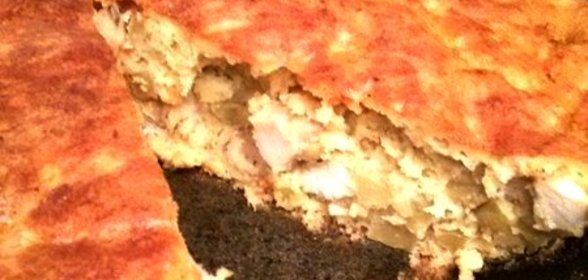 Нежный пирог с курицей и грибами