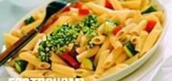 Макароны с песто из шпината