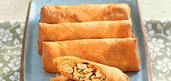 Роллы с куриным фаршем и морковью