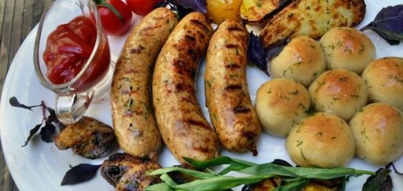 Колбаски куриные на гриле