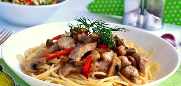 Поджарка из свинины с грибами