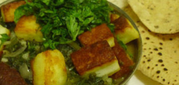Шпинат с домашним сыром