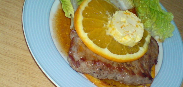 Стейк из телятины с апельсиново-сливочным маслом