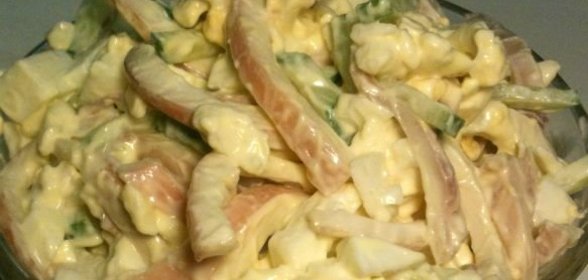 Кальмары с сыром и чесноком