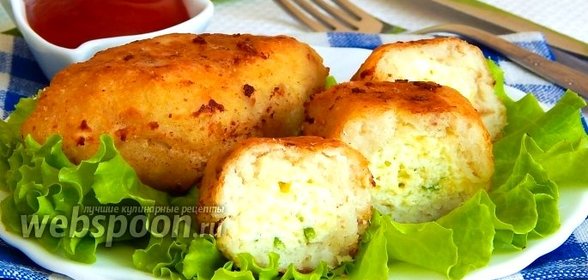 Зразы рыбные с яйцом и сыром