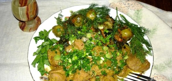 Индейка кусочками тушеная