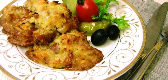 Куриные растрепки с овощами и сыром