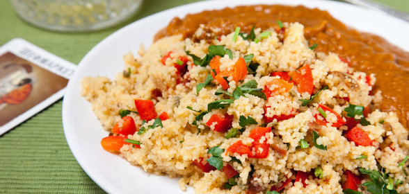 Кускус с баклажанной икрой