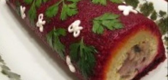 Салат-рулет Селедка под шубой