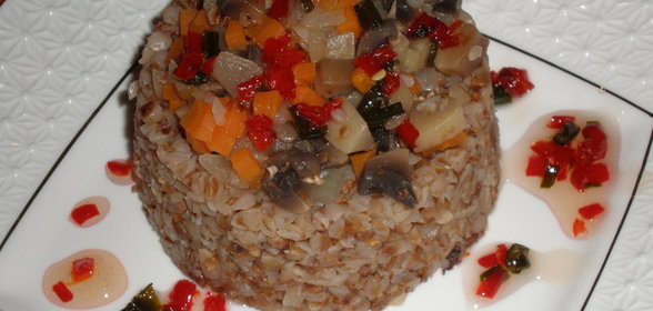 Гречневая каша с перечным вареньем (постный рецепт)