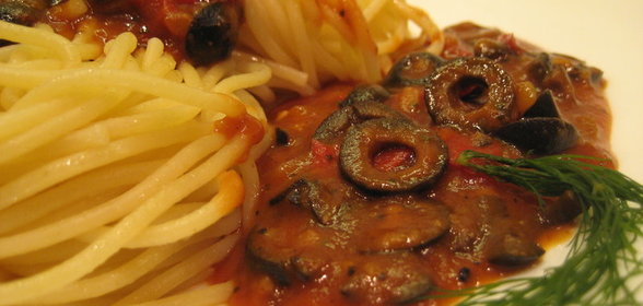 Постный оливковый соус (к пасте)