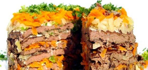 Печеночный торт с морковью