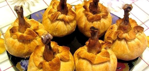 Куриные ножки с грибами в мешочке