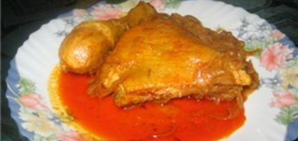 Куриные окорочка в луковом соусе