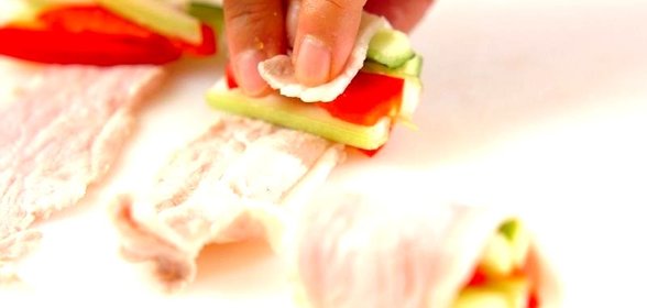 Свиные рулетики с овощами