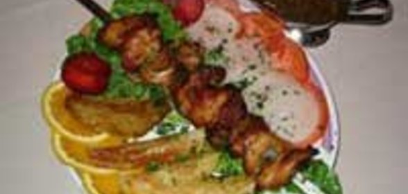 Шашлык из говядины с рисом