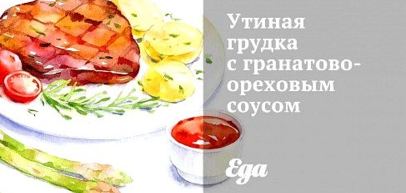 Утиная грудка с гранатово-ореховым соусом