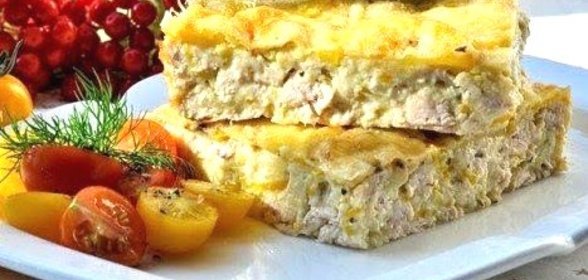 Легкий куриный пирог-запеканка
