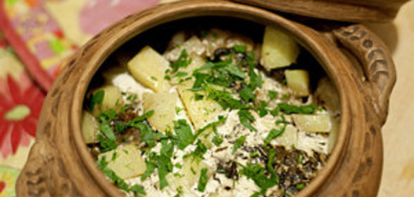 Рыба с картошкой и грибами по-белорусски