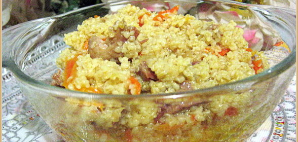 Пшеничная каша с тушеной свининой (Тест-драйв)