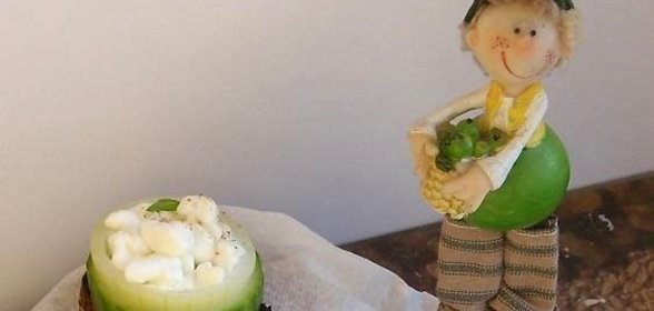 Творожные бутерброды на свежем огурце