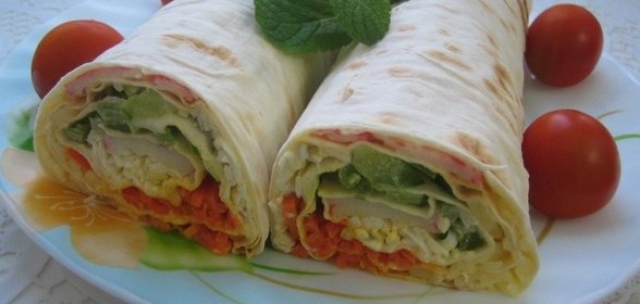 Цветной рулет из лаваша