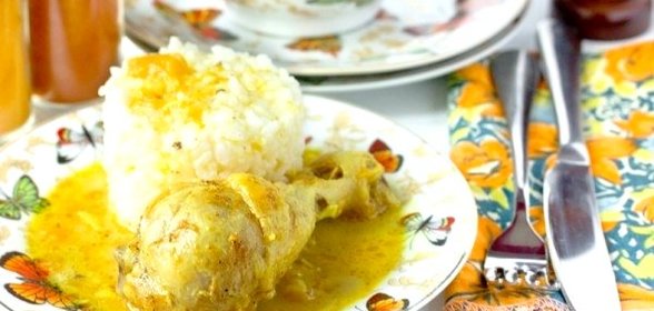 Куриные голени в мангово-сливочном соусе