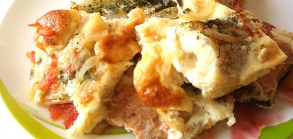 Рыбка, запеченная в омлете. Быстро, нежно и вкусно!