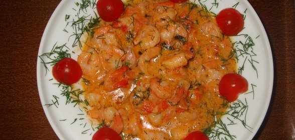 Креветки в сливочном соусе