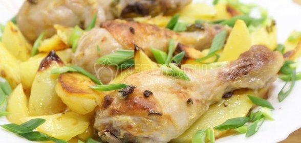 Запеченные куриные голени в горчице