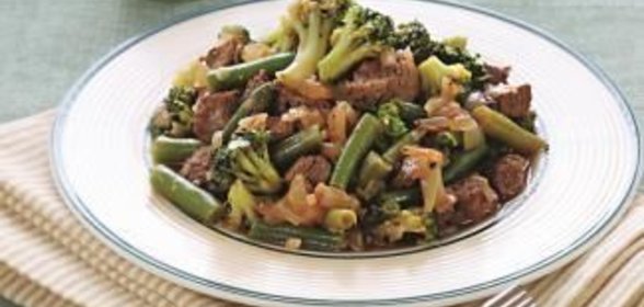 Быстрое рагу с зелеными овощами